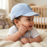 0373-1: Baby Boys Giraffe Emblem Cap (NB-3 Months)