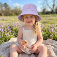 0391: Girls Flamingo Motif Bucket Hat (1-4 Years)