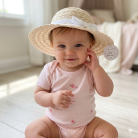 BW-0503-0803: Baby Girls Straw Hat With Bow (12-24 Months)