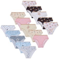 14C933: Older Girls 5 Pack Briefs (7-13 Years)