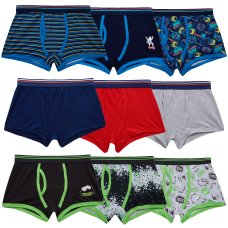 14C945: Older Boys 3 Pack Trunk Fit Boxer Shorts (7-13 Years)