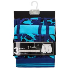 14C946: Older Boys 3 Pack Trunk Fit Boxer Shorts (7-13 Years)