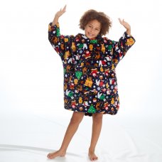 Embargo Hoodie Childrens Supersoft Fleece Oversize Hoody - One Size -  Charcoal Grey - 18C807
