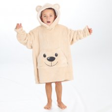 18C941: Kids Novelty Teddy  Oversized Plush Hoodie- (One Size - 3-6 Years)