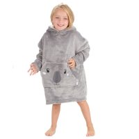 18C942: Kids Novelty Koala Oversized Plush Hoodie- (One Size - 3-6 Years)