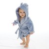 18C853: Baby Dusky Blue Hooded Dressing Gown (6-24 Months)