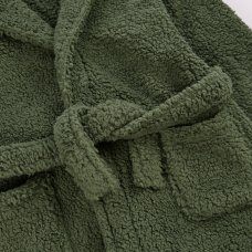 18C986: Older Kids Olive Borg Dressing Gown (9-13 Years)