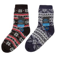 42B779: Boys Fairisle Lounge Socks With Grippers