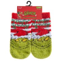 42B823: Infants Christmas Grinch 1 Pair Cosy Socks With Grippers