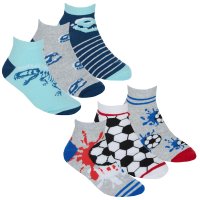 42B841: Boys 3 Pair Design Trainer Liner Socks (Assorted Sizes)