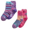 43B829: Girls 2 Pack Cosy Socks With Grippers