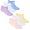 43B857: Girls 3 Pack Lace Frill Trainer Socks