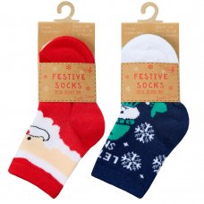 44B1005: Baby Christmas 3 Pack Design Socks