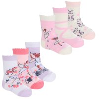 44B1012: Baby Girls 3 Pack Cotton Rich Design Ankle Socks (Assorted Sizes)