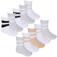 44B1013: Baby Unisex 5 Pack Sport Socks (Assorted Sizes)