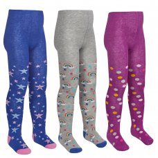 46B534: Girls Assorted Design Tights (2-8 Years)