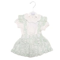 BIS-2120-6242: Baby Girls Cotton Top & Jacquard Skirt Outfit (NB-9 Months)