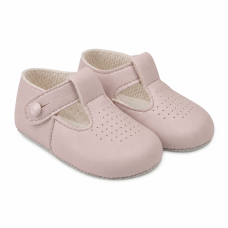 B625: Baby Soft Soled Shoe-D Pink (Shoe Sizes: 0-3)