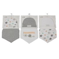 H13734: Baby Elephant Design Hat & Bib Set- 3 Designs Assorted