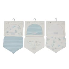 H13741: Baby Sky "I love Daddy" Hat & Bib Set- 3 Designs Assorted