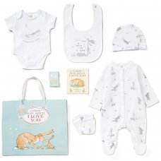 C04555: Baby Unisex Guess How Much I Love You 7 Piece Mesh Bag Gift Set With Book (NB-6 Months)