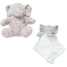 D06333: Baby Elephant Plush Toy & Comforter Set