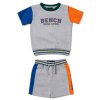 D06587: Boys Bench Short Sleeve Sweatshirt & Short Set (18 Months-5 Years)