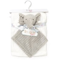 D06960: Baby Elephant Ribbed Comforter & Blanket