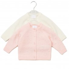 E07604: Baby Girls 2 Pack Knitted Cardigan (0-12 Months)