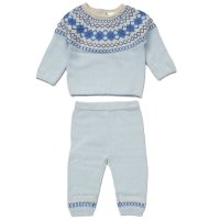 E07634: Baby Boys Knitted 2 Piece Outfit (0-12 Months)