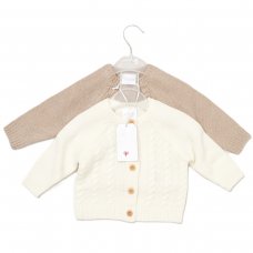 E07655: Baby Unisex 2 Pack Knitted Cardigan (0-12 Months)