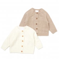 E07655: Baby Unisex 2 Pack Knitted Cardigan (0-12 Months)