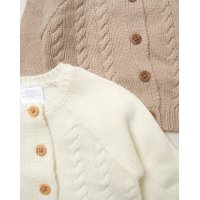 E07655: Baby Unisex 2 Pack Knitted Cardigan (0-12 Months)