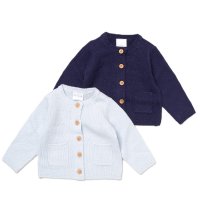 E07657: Baby Boys 2 Pack Knitted Cardigan (0-12 Months)