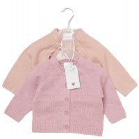 E07658: Baby Girls 2 Pack Knitted Cardigan (0-12 Months)