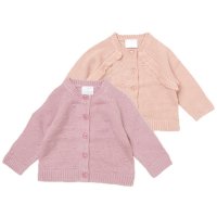 E07658: Baby Girls 2 Pack Knitted Cardigan (0-12 Months)