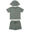 E07741: Boys Ribbed T-Shirt & Short Outfit With Bucket Hat (5-7 years)