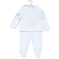 E07783: Baby Boys Jumbo Velour Jacket With Interlock Lining & Jumbo Velour Footed Trousers Outfit (0-9 Months)