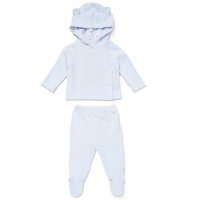 E07783: Baby Boys Jumbo Velour Jacket With Interlock Lining & Jumbo Velour Footed Trousers Outfit (0-9 Months)