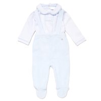 E07789: Baby Boys Jumbo Velour Dungaree Trousers & Interlock Top Outfit (0-9 Months)