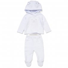 E07800: Baby Unisex Quilt Jacquard Jacket & Footed Trousers Outfit (NB-6 Months)