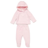 E07805: Baby Girls Quilt Jacquard Jacket & Footed Trousers Outfit  (0-9 Months)