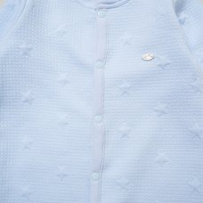 E07818: Baby Boys Quilt Jacquard All in One, Bib & Bodysuit  (NB-6 Months)