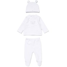 E07820: Baby Unisex Quilt Top, Hat & Footed Trousers Outfit (NB-6 Months)