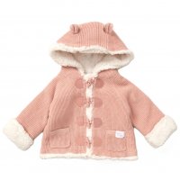 E07894: Baby True Knit Hooded Cardigan With Sherpa Lining (0-12 Months)