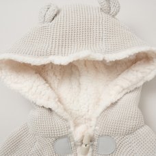 E07895: Baby True Knit Hooded Cardigan With Sherpa Lining (0-12 Months)