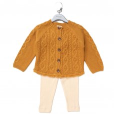 E07929A: Baby Girls Knitted Cardigan & Ribbed Legging Outfit (9-24 Months)