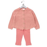 E07930B: Girls Knitted Cardigan & Ribbed Legging Outfit (2-5 Years)