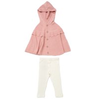 E07932A: Baby Girls Knitted, Hooded Poncho & Ribbed Legging Outfit (9-24 Months)