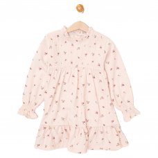 E07967B: Girls Borg Jacket & Floral Print Dress (2-4 Years)